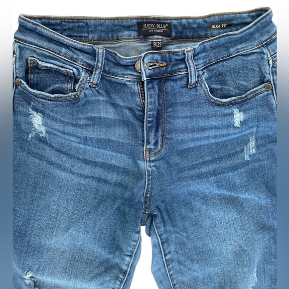 Judy Blue Jeans sz 9/29 slim fit mid rise - Picture 2 of 7